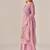 Purple linen printed hand embroidery kurta set with dupatta