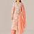 Orange cotton printed hand embroidery kurta set with dupatta
