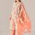 Orange cotton printed hand embroidery kurta set with dupatta