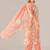 Orange cotton printed hand embroidery kurta set with dupatta
