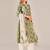 Green cotton printed hand embroidery kurta set with dupatta