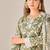 Green cotton printed hand embroidery kurta set with dupatta