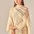Beige linen printed hand embroidery kurta set with dupatta