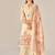 Beige linen printed hand embroidery kurta set with dupatta