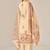 Beige linen printed hand embroidery kurta set with dupatta