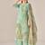 Green linen printed hand embroidery kurta set with dupatta