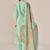 Green linen printed hand embroidery kurta set with dupatta