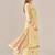 Yellow linen printed hand embroidery kurta set with dupatta