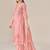 Pink linen printed hand embroidery kurta set with dupatta