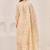 Beige linen printed hand embroidery kurta set with dupatta