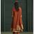 Rust chanderi printed hand embroidery kurta set with dupatta