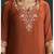 Rust chanderi printed hand embroidery kurta set with dupatta