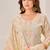 Beige linen printed hand embroidery kurta set with dupatta