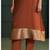 Rust chanderi printed hand embroidery kurta set with dupatta