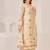 Beige linen printed hand embroidery kurta set with dupatta