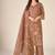 Rust cotton printed hand embroidery kurta set with dupatta