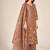 Rust cotton printed hand embroidery kurta set with dupatta