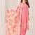 Pink cotton silk printed hand embroidery kurta set with dupatta