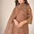 Rust cotton printed hand embroidery kurta set with dupatta