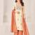 Cream cotton silk printed hand embroidery kurta set with dupatta