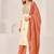 Cream cotton silk printed hand embroidery kurta set with dupatta