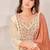 Cream cotton silk printed hand embroidery kurta set with dupatta