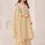 Beige linen printed hand embroidery kurta set with dupatta