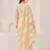 Beige linen printed hand embroidery kurta set with dupatta