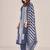 Navy blue cotton printed hand embroidery kurta set with dupatta