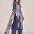 Navy blue cotton printed hand embroidery kurta set with dupatta