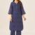 Cream cotton printed hand embroidery kurta set for women