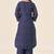 Cream cotton printed hand embroidery kurta set for women