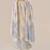 Cream linen printed hand embroidery kurta set with dupatta