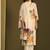 Cream linen printed hand embroidery kurta set with dupatta