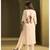Cream linen printed hand embroidery kurta set with dupatta