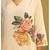 Cream linen printed hand embroidery kurta set with dupatta