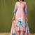 Pink linen printed hand embroidery kurta set with dupatta