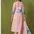 Pink linen printed hand embroidery kurta set with dupatta