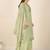Green linen printed hand embroidery kurta set with dupatta