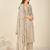 Cream chanderi printed hand embroidery kurta set with dupatta