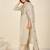 Cream chanderi printed hand embroidery kurta set with dupatta