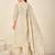 Cream chanderi printed hand embroidery kurta set with dupatta