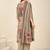 Khaki cotton printed hand embroidery kurta set with dupatta