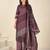 Purple cotton printed hand embroidery kurta set with dupatta