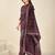 Purple cotton printed hand embroidery kurta set with dupatta