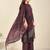 Purple cotton printed hand embroidery kurta set with dupatta