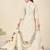 Cream cotton printed hand embroidery kurta set with dupatta