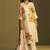 Yellow linen printed hand embroidery kurta set with dupatta