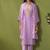 Lavender chanderi printed hand embroidery kurta set with dupatta