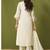 Cream chanderi printed hand embroidery kurta set with dupatta